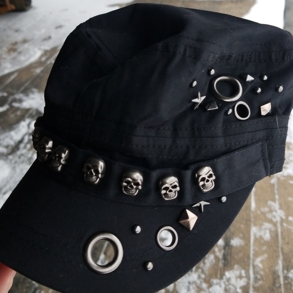 1 LEFT FLAT SKULL HAT BLACK - Picture 8 of 8